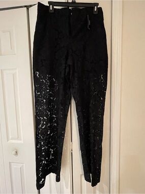 Express Black Lace Overlay Skinny Pants